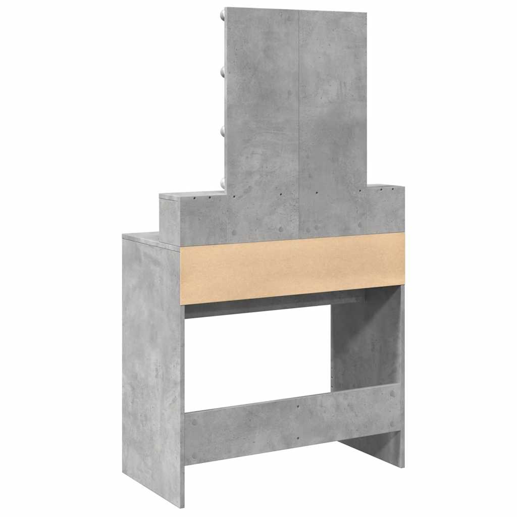 vidaXL Toaletka z oświetleniem LED, szarość betonu, 80x41x144,5 cm