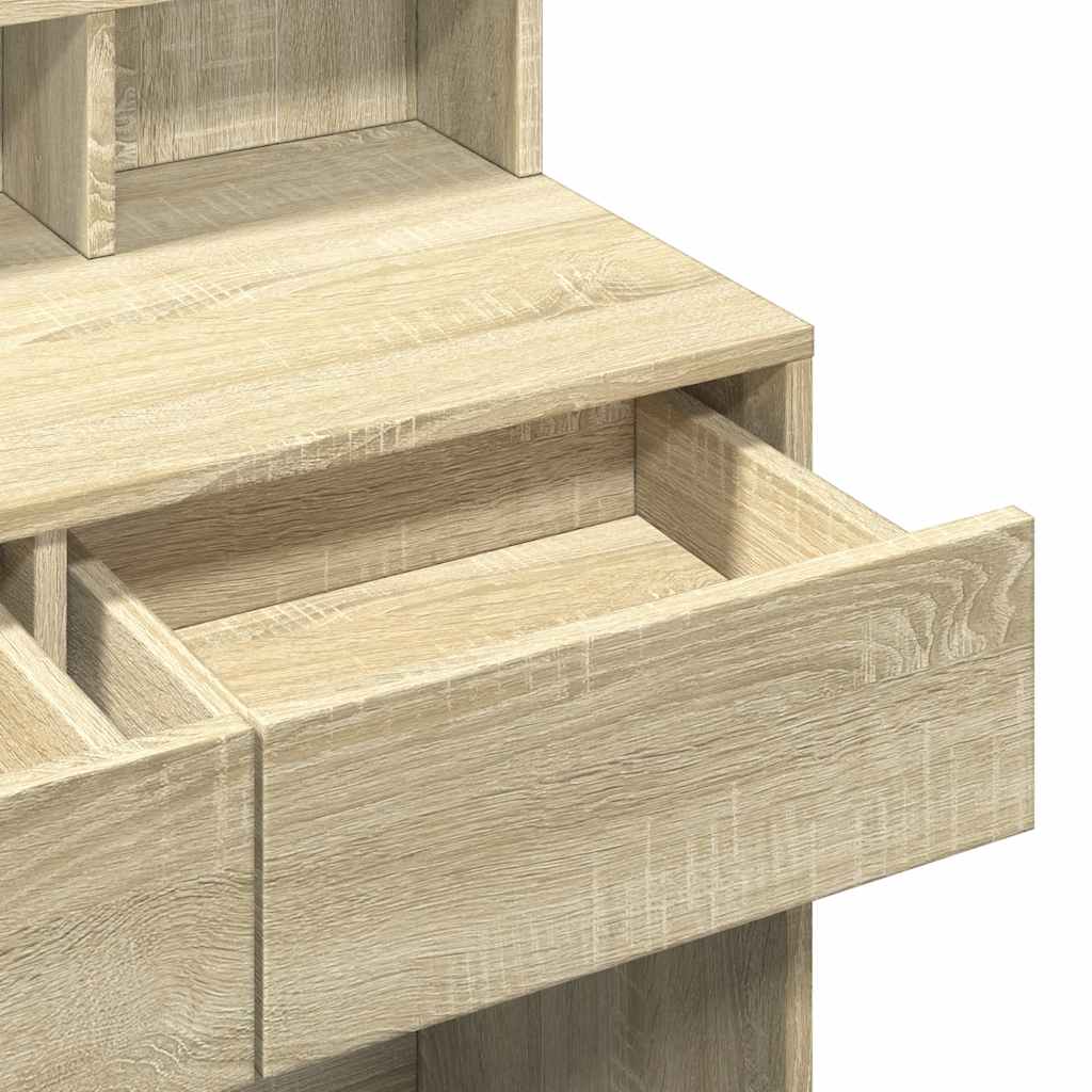 vidaXL Toaletka z oświetleniem LED, dąb sonoma, 80x41x134,5 cm