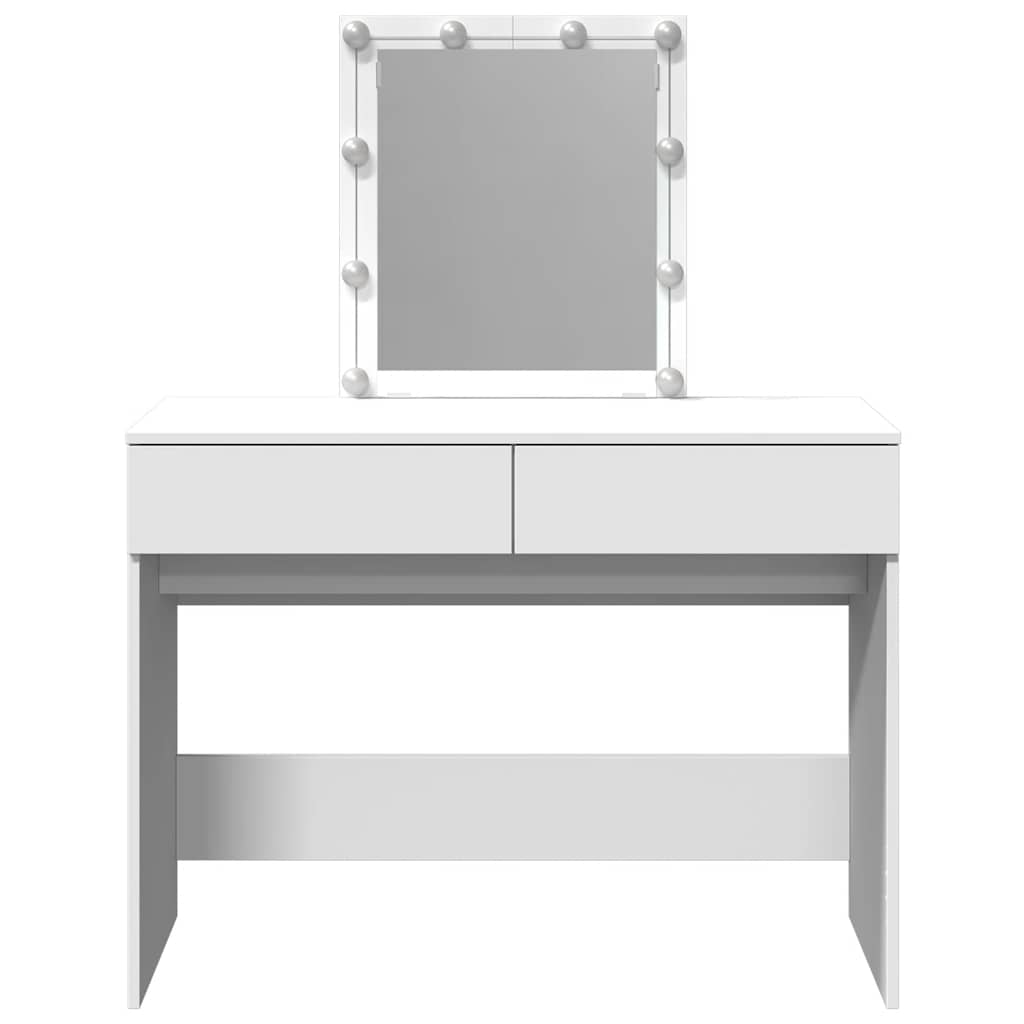 vidaXL Toaletka z oświetleniem LED, biała, 100x40x130 cm