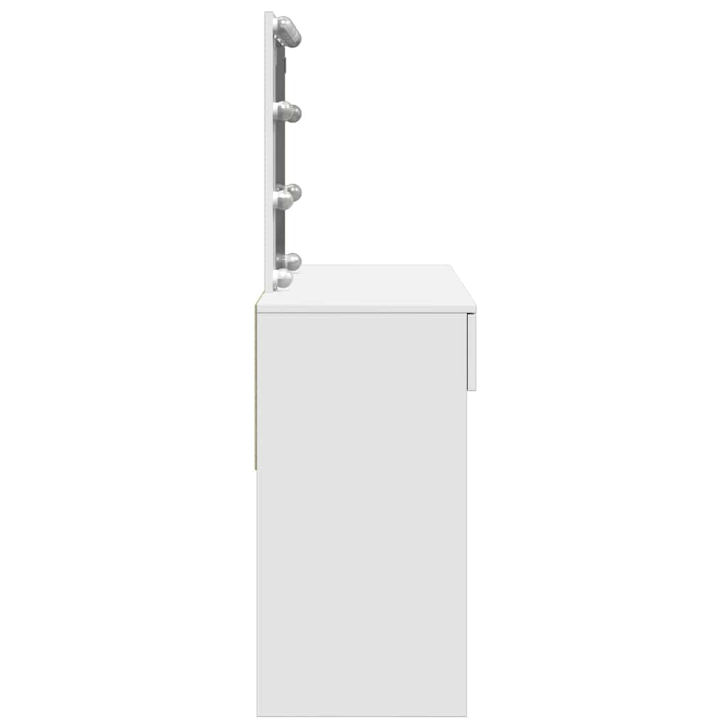 vidaXL Toaletka z oświetleniem LED, biała, 100x40x130 cm
