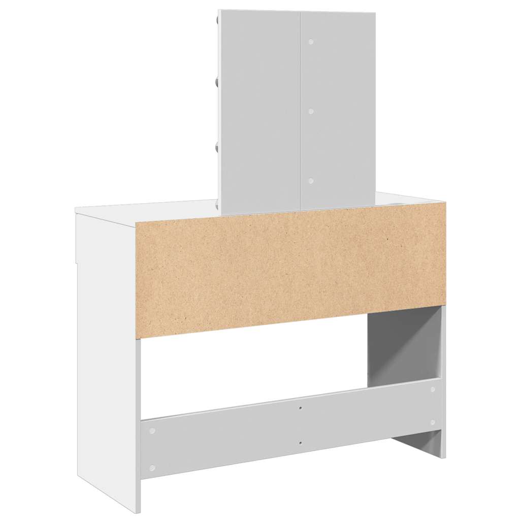 vidaXL Toaletka z oświetleniem LED, biała, 100x40x130 cm