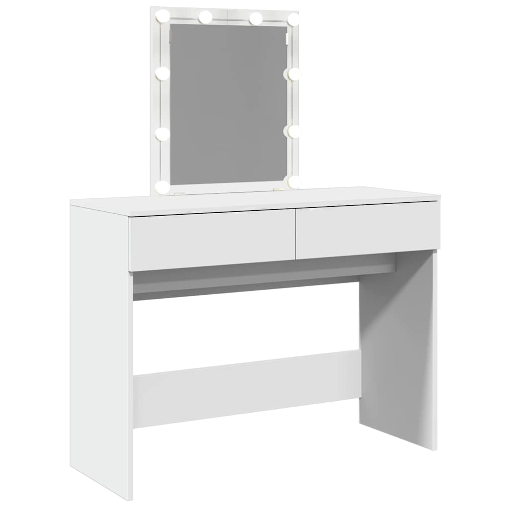 vidaXL Toaletka z oświetleniem LED, biała, 100x40x130 cm