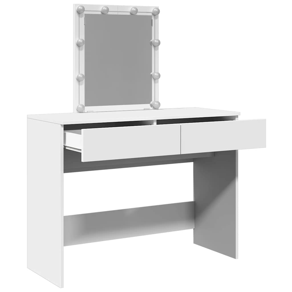 vidaXL Toaletka z oświetleniem LED, biała, 100x40x130 cm