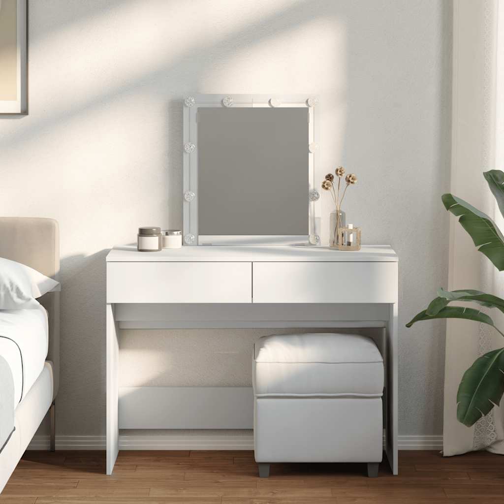 vidaXL Toaletka z oświetleniem LED, biała, 100x40x130 cm