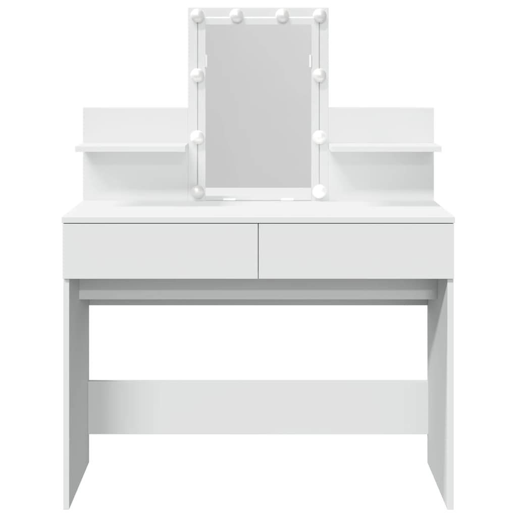 vidaXL Toaletka z oświetleniem LED, biała, 100x40x130 cm