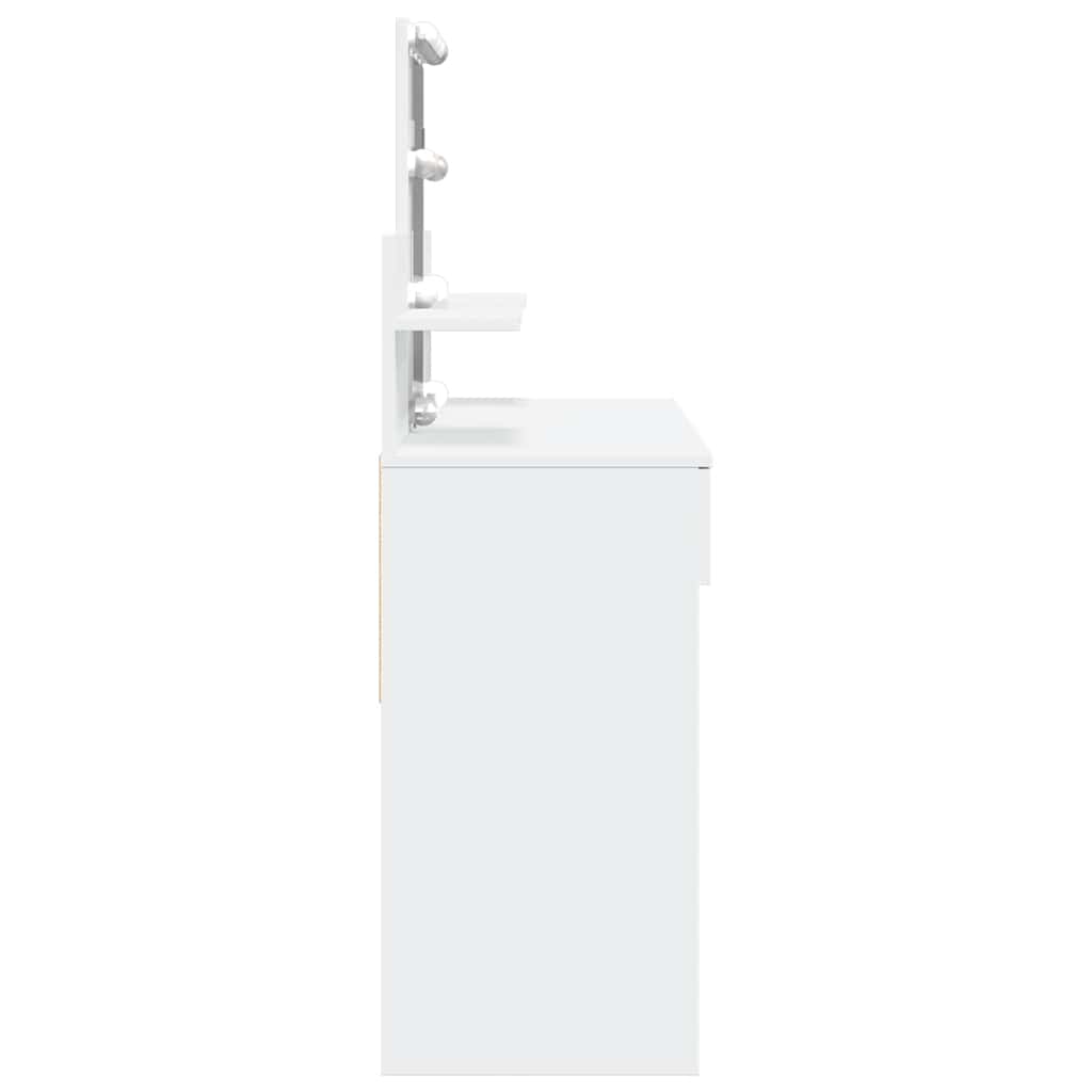 vidaXL Toaletka z oświetleniem LED, biała, 100x40x130 cm