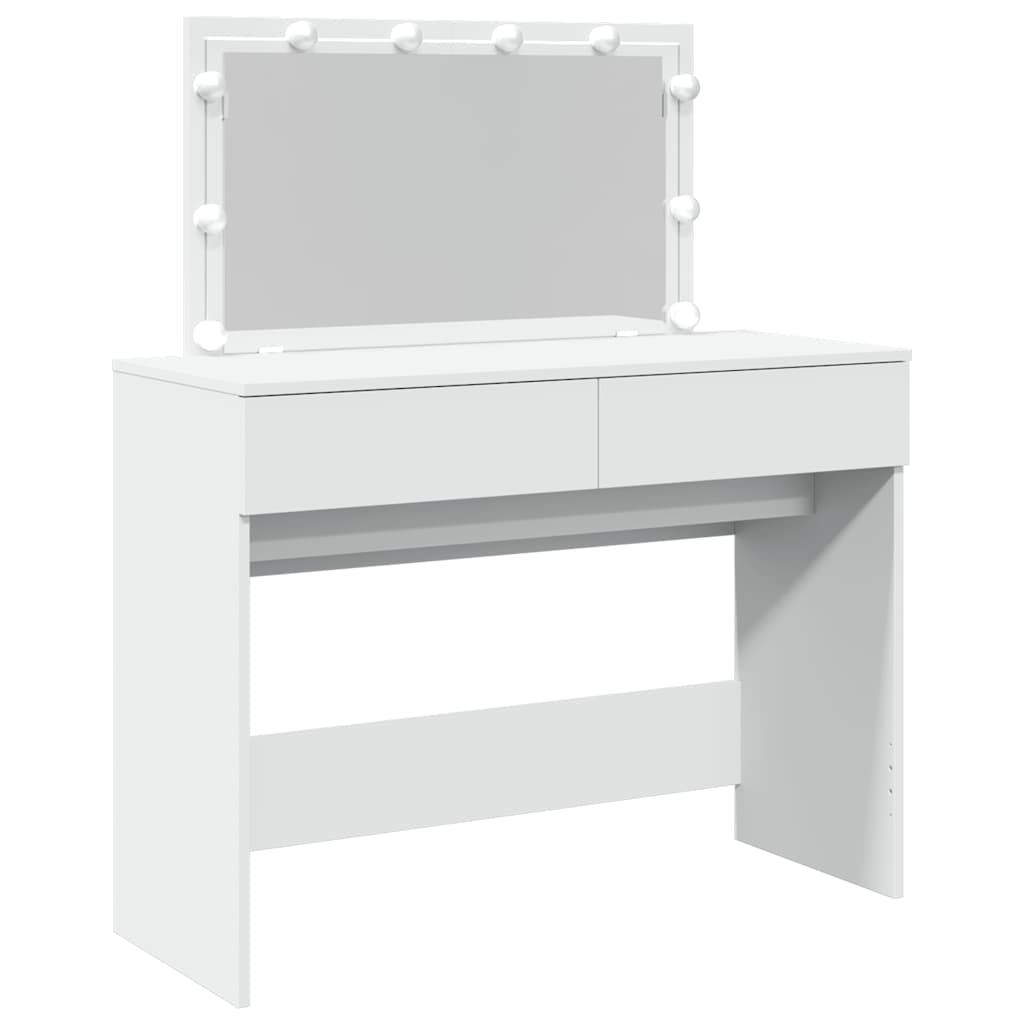 vidaXL Toaletka z oświetleniem LED, biała, 100x40x120 cm