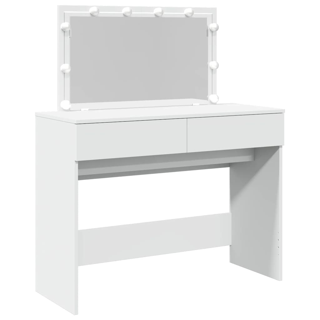 vidaXL Toaletka z oświetleniem LED, biała, 100x40x120 cm