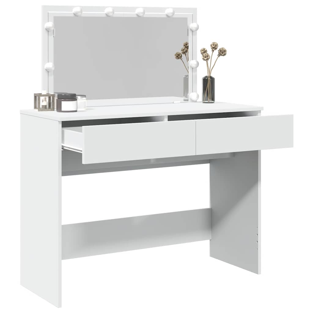 vidaXL Toaletka z oświetleniem LED, biała, 100x40x120 cm