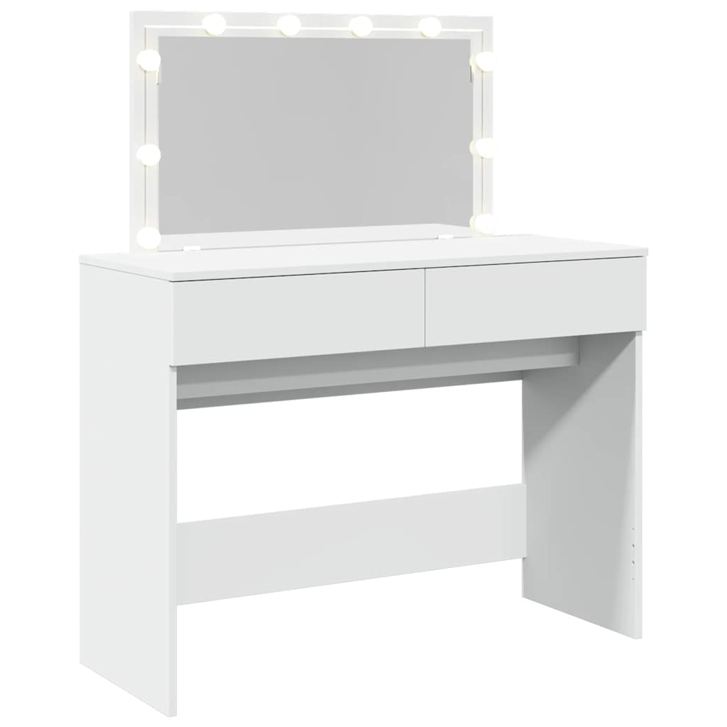vidaXL Toaletka z oświetleniem LED, biała, 100x40x120 cm