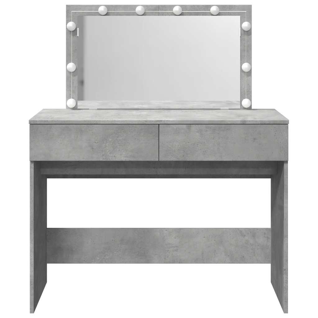 vidaXL Toaletka z oświetleniem LED, szarość betonu, 100x40x120 cm