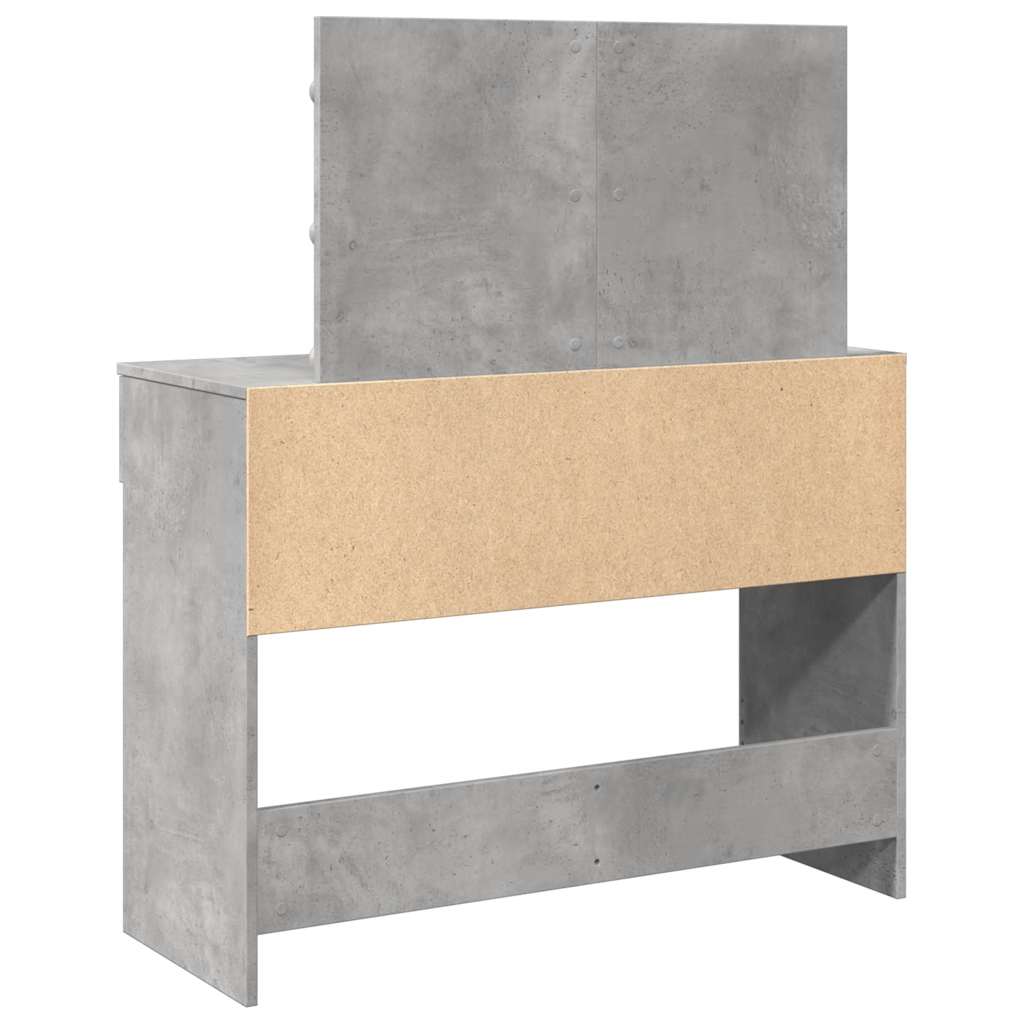 vidaXL Toaletka z oświetleniem LED, szarość betonu, 100x40x120 cm