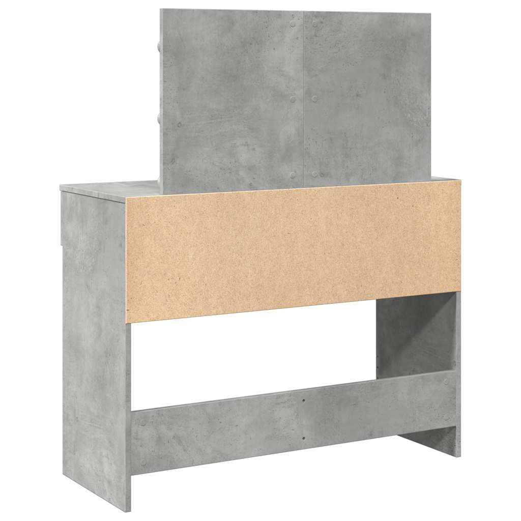 vidaXL Toaletka z oświetleniem LED, szarość betonu, 100x40x120 cm
