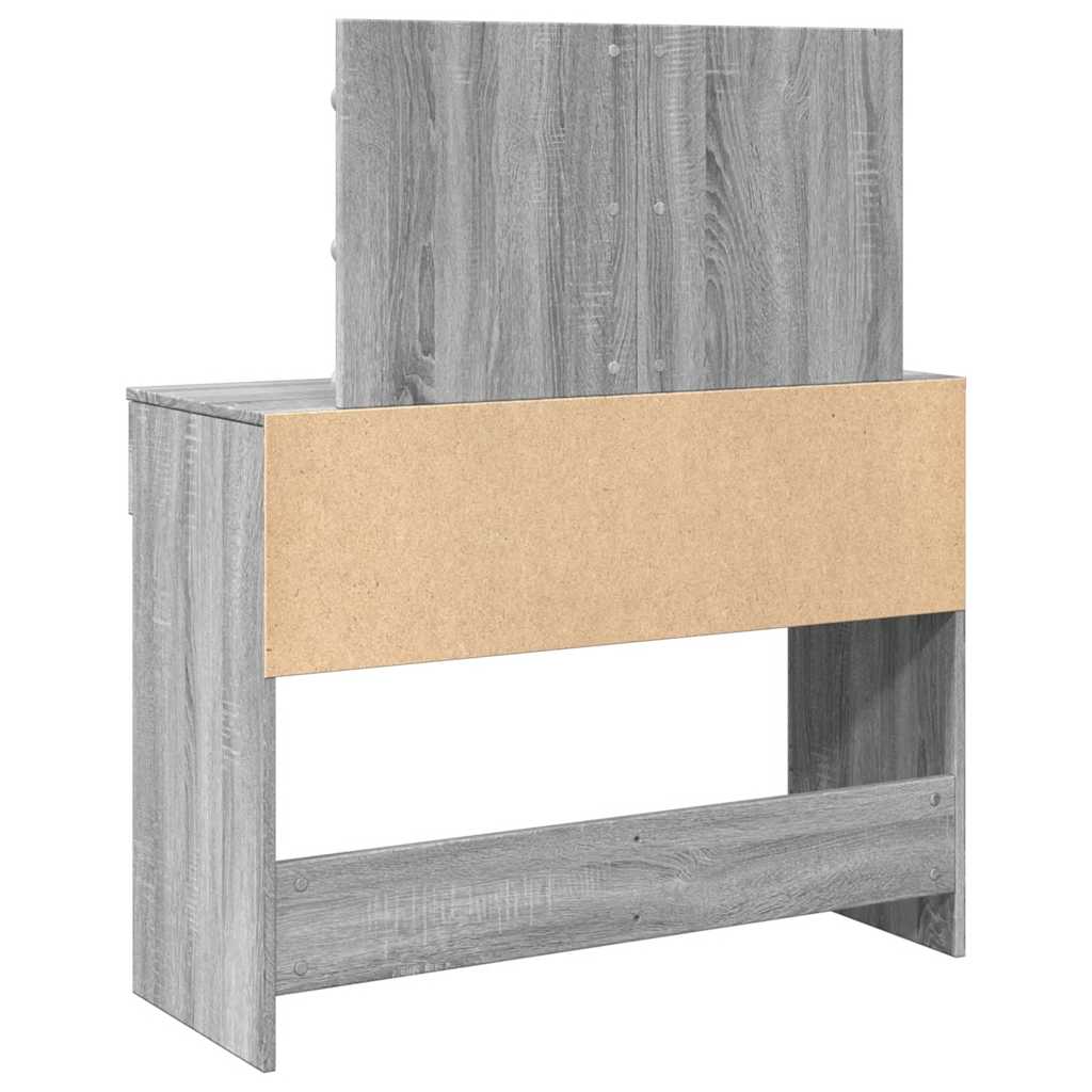 vidaXL Toaletka z oświetleniem LED, szary dąb sonoma, 100x40x120 cm