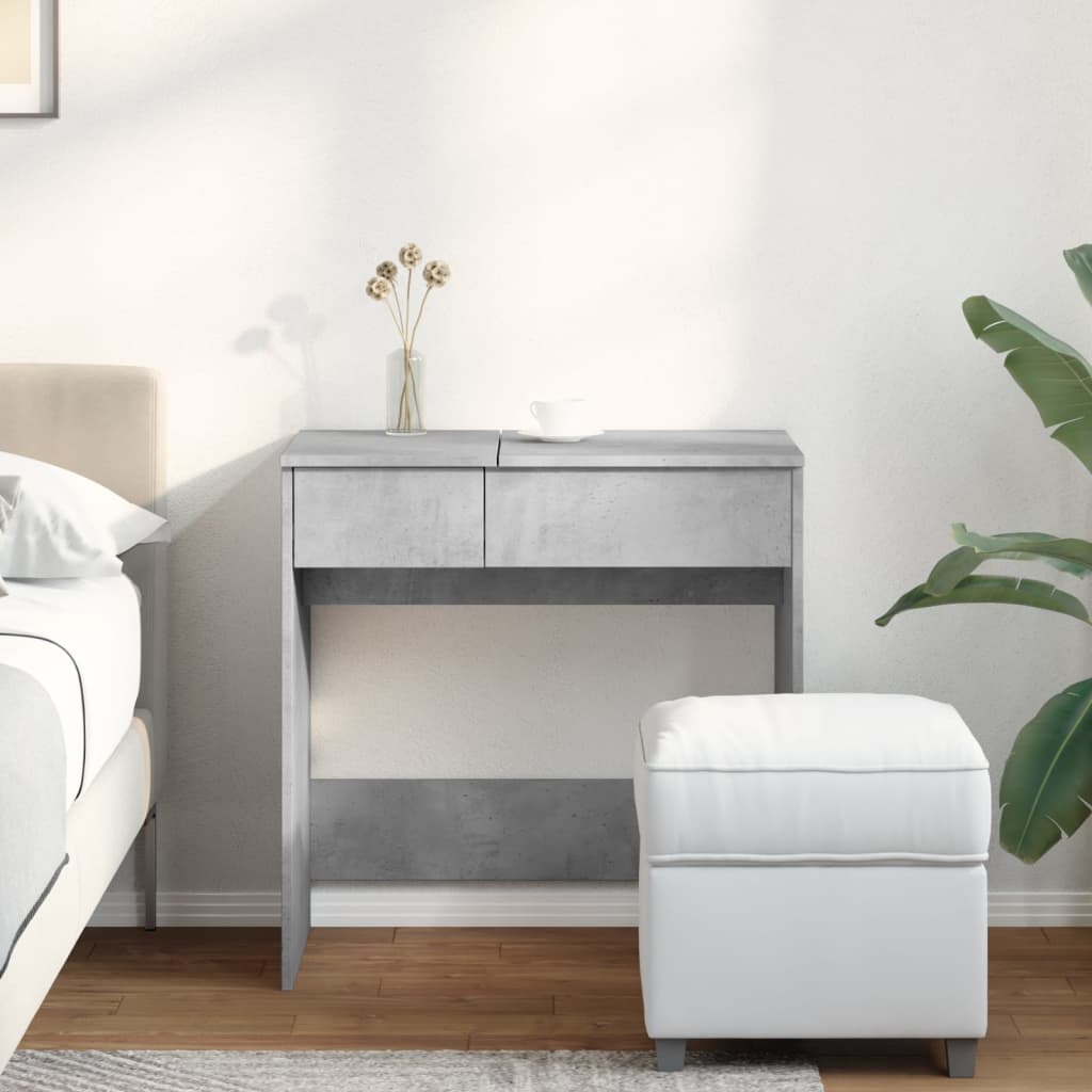 vidaXL Toaletka z lustrem, szarość betonu, 73x46,5x120 cm