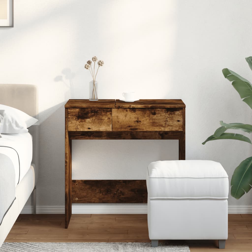 vidaXL Toaletka z lustrem, przydymiony dąb, 73x46,5x120 cm