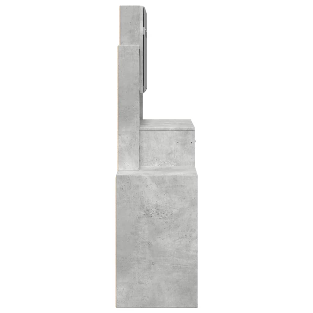 vidaXL Toaletka z szafką, szarość betonu, 80x35x132 cm