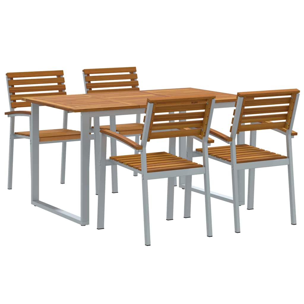 vidaXL Zestaw do jadalni w ogrodzie 5 pcs Szary Lite Drewno Akacji