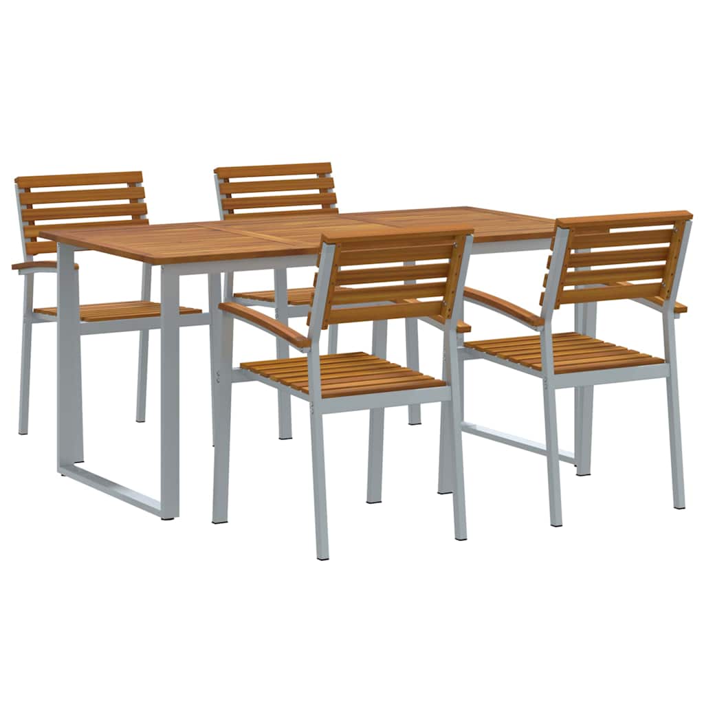 vidaXL Zestaw do jadalni w ogrodzie 5 pcs Szary Lite Drewno Akacji