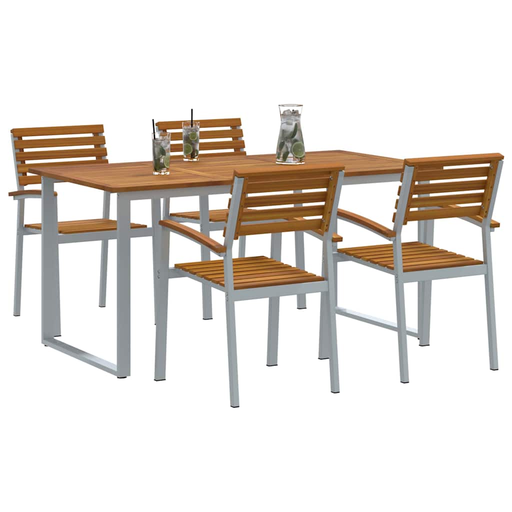 vidaXL Zestaw do jadalni w ogrodzie 5 pcs Szary Lite Drewno Akacji