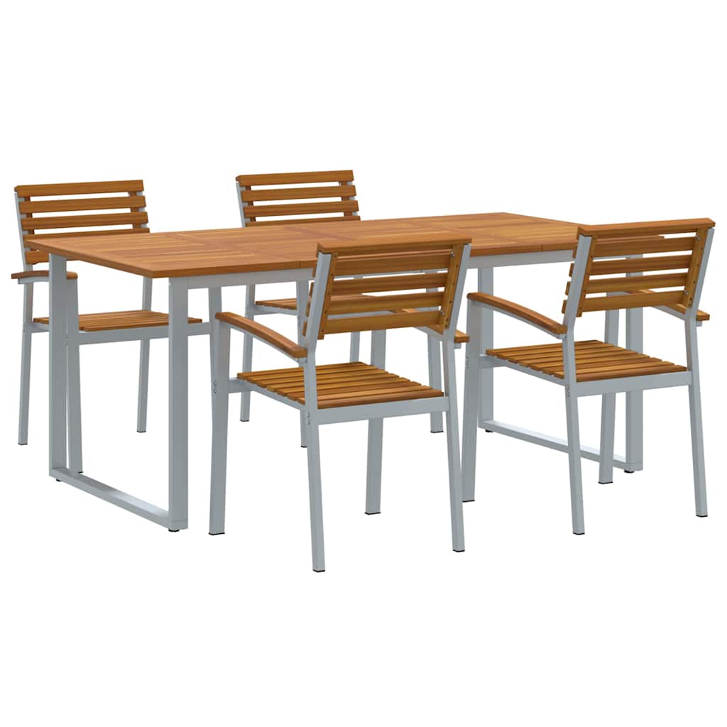 vidaXL Zestaw do jadalni w ogrodzie 5 pcs Szary Lite Drewno Akacji