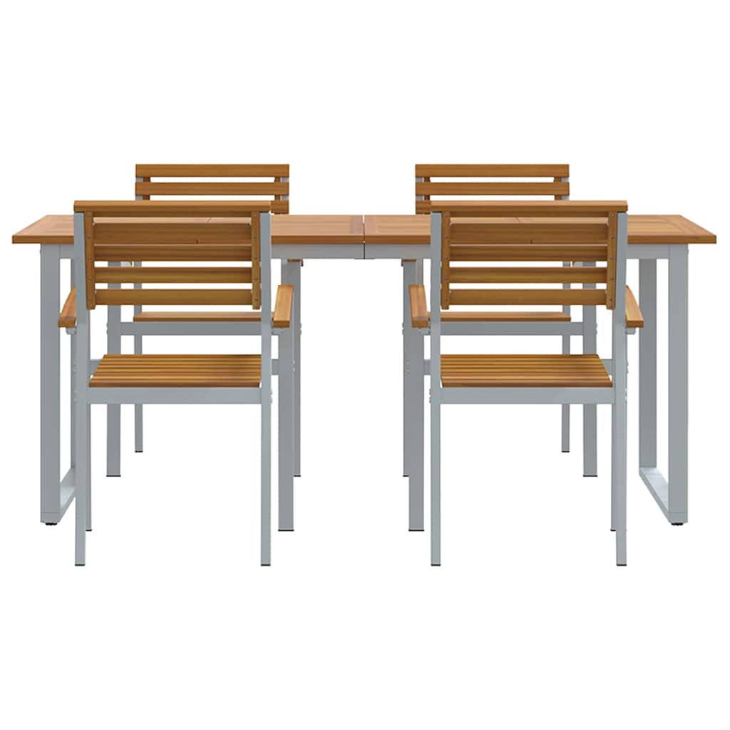 vidaXL Zestaw do jadalni w ogrodzie 5 pcs Szary Lite Drewno Akacji