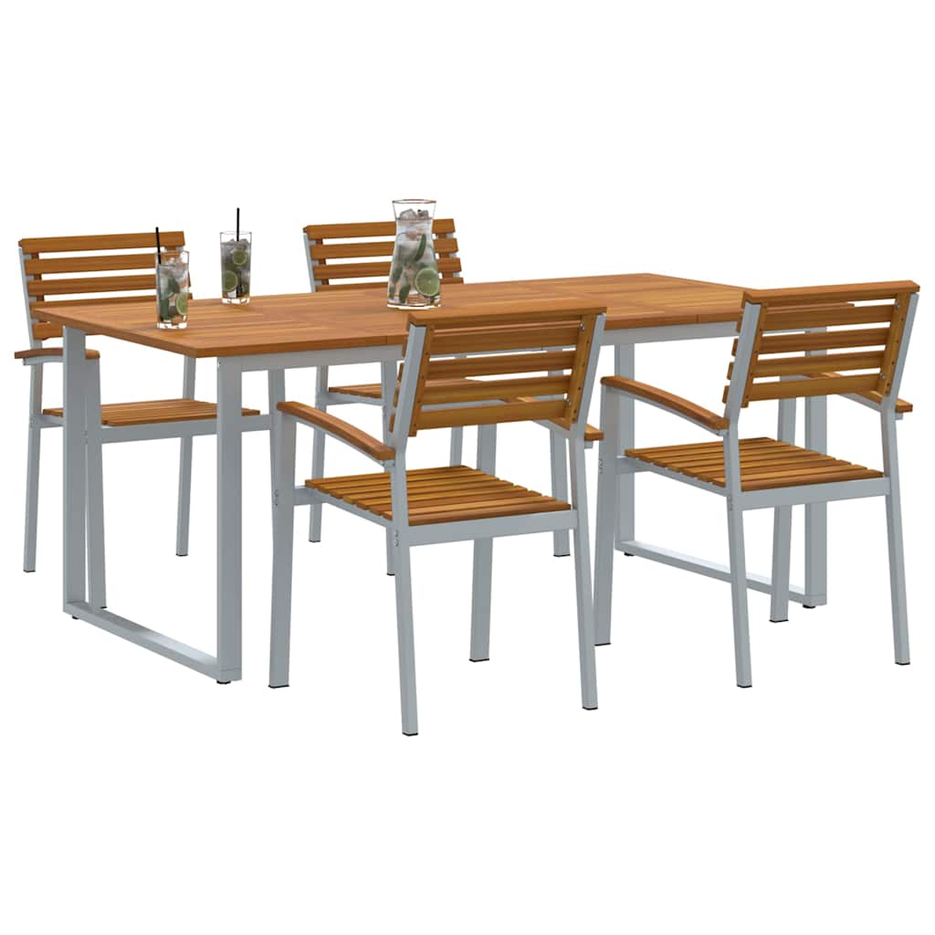 vidaXL Zestaw do jadalni w ogrodzie 5 pcs Szary Lite Drewno Akacji