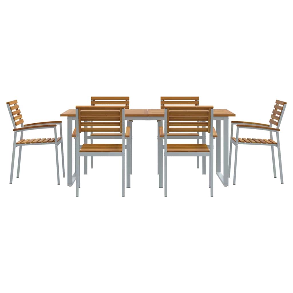vidaXL Zestaw do jadalni w ogrodzie 7 pcs Szary Lite Drewno Akacji