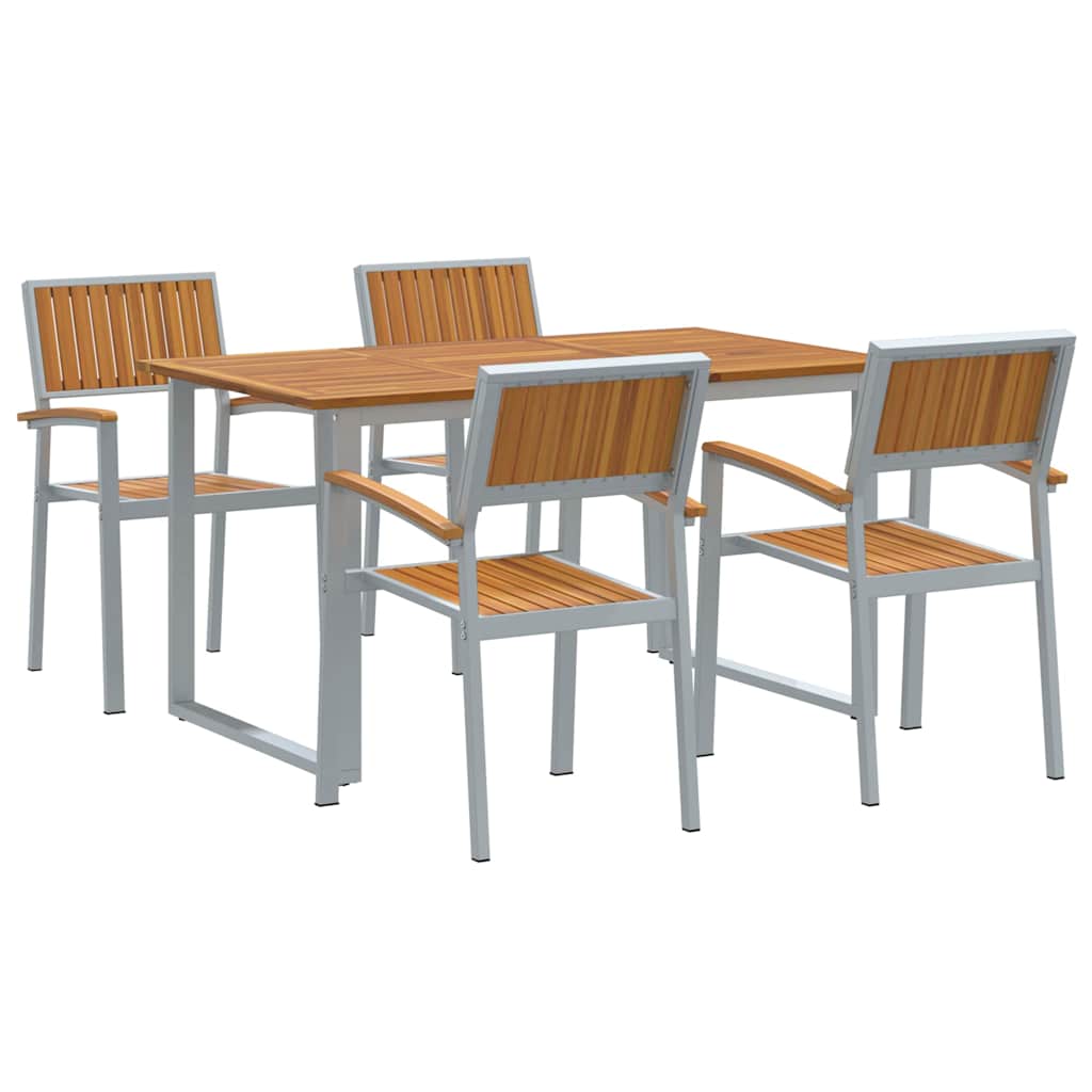 vidaXL Zestaw do jadalni w ogrodzie 5 pcs Szary Lite Drewno Akacji