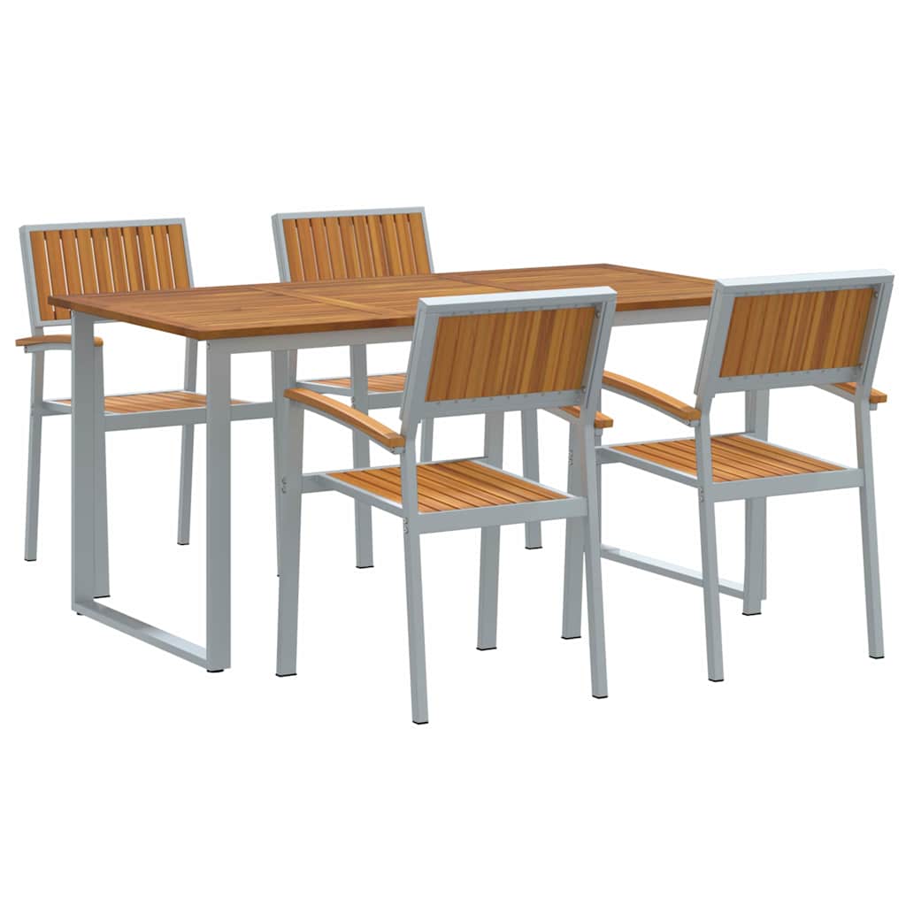 vidaXL Zestaw do jadalni w ogrodzie 5 pcs Szary Lite Drewno Akacji