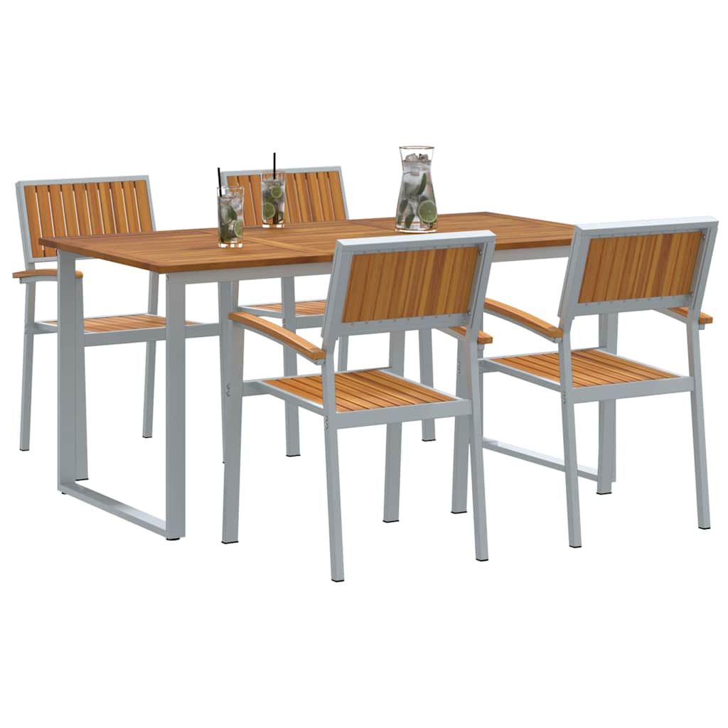 vidaXL Zestaw do jadalni w ogrodzie 5 pcs Szary Lite Drewno Akacji