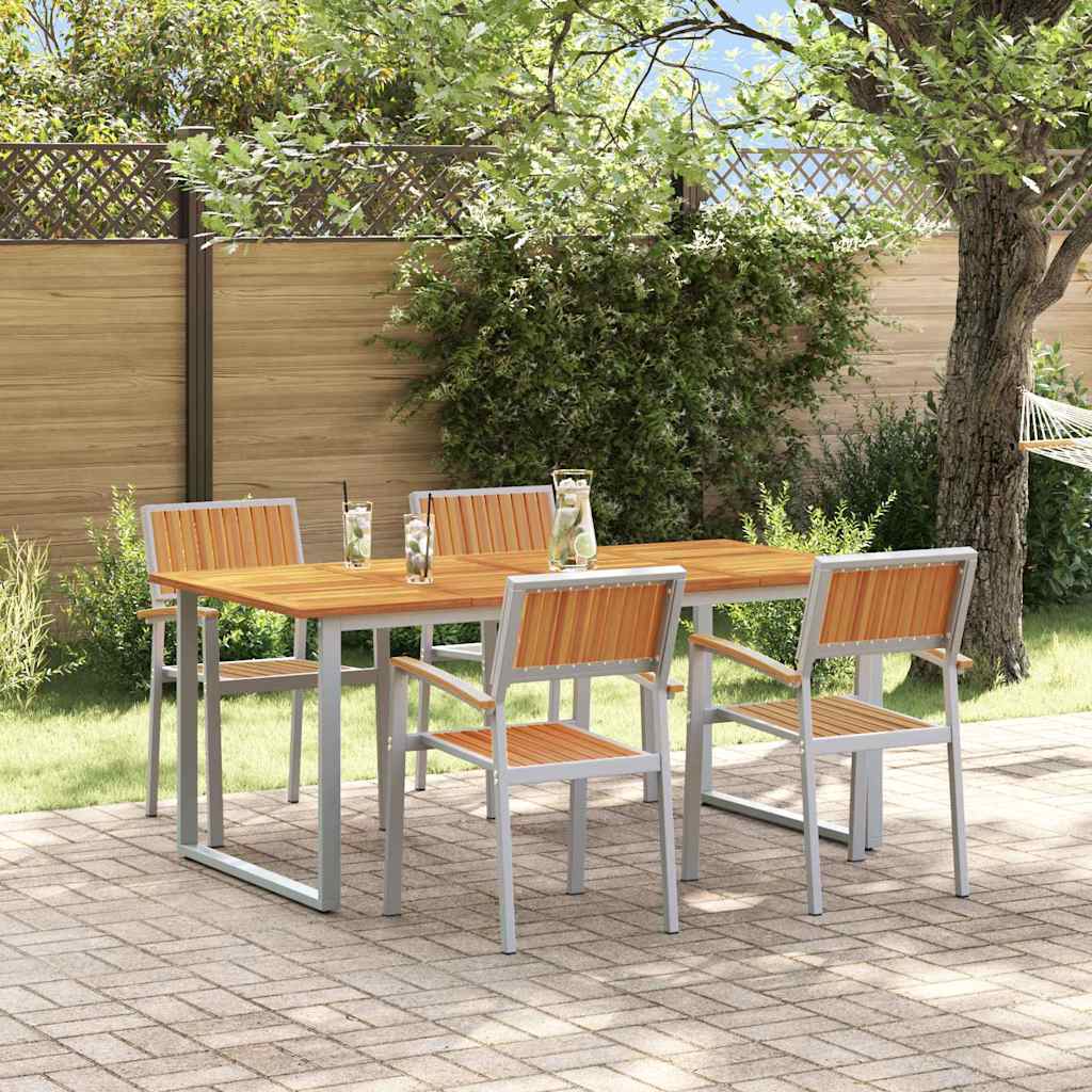 vidaXL Zestaw do jadalni w ogrodzie 5 pcs Szary Lite Drewno Akacji