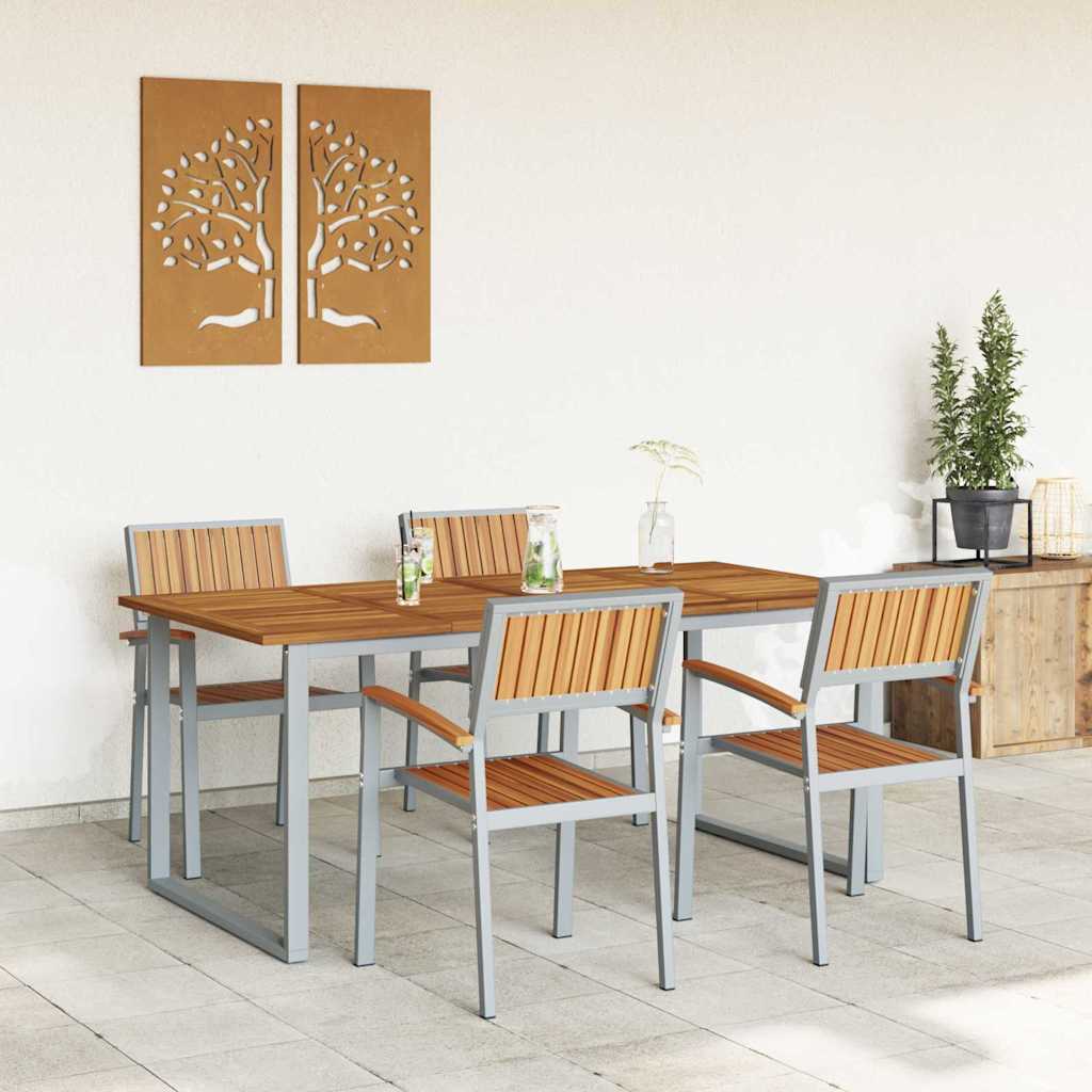 vidaXL Zestaw do jadalni w ogrodzie 5 pcs Szary Lite Drewno Akacji