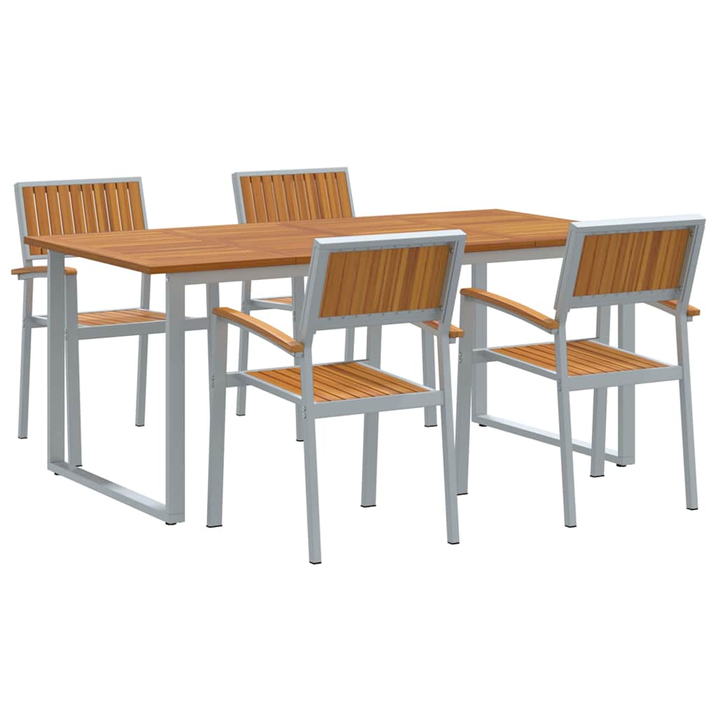 vidaXL Zestaw do jadalni w ogrodzie 5 pcs Szary Lite Drewno Akacji