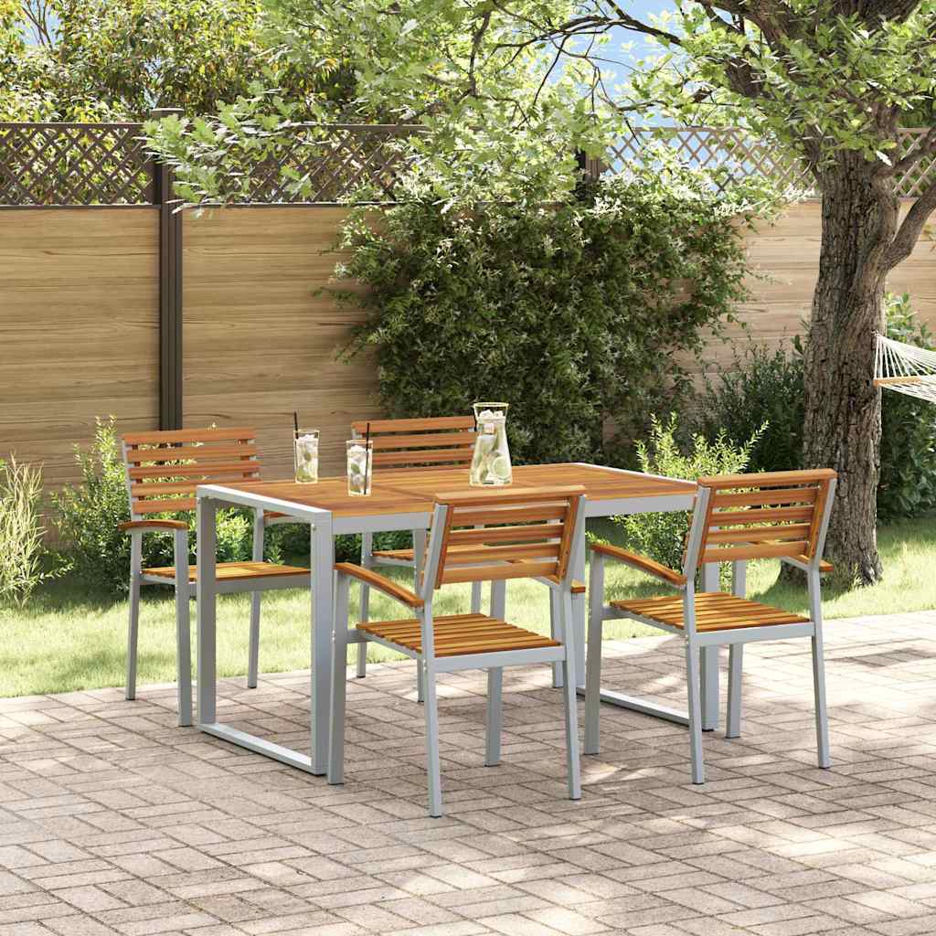 vidaXL Zestaw do jadalni w ogrodzie 5 pcs Szary Lite Drewno Akacji
