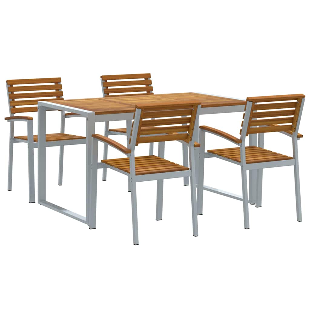 vidaXL Zestaw do jadalni w ogrodzie 5 pcs Szary Lite Drewno Akacji