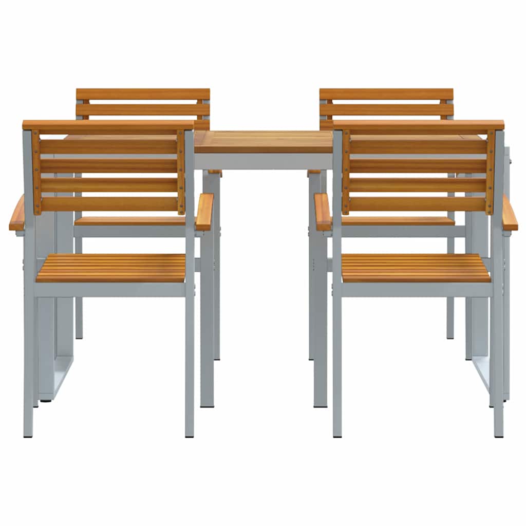 vidaXL Zestaw do jadalni w ogrodzie 5 pcs Szary Lite Drewno Akacji