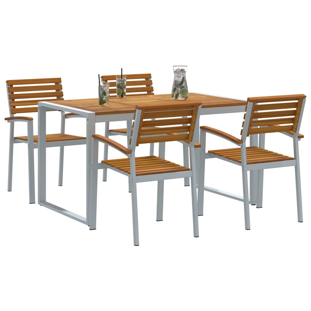 vidaXL Zestaw do jadalni w ogrodzie 5 pcs Szary Lite Drewno Akacji