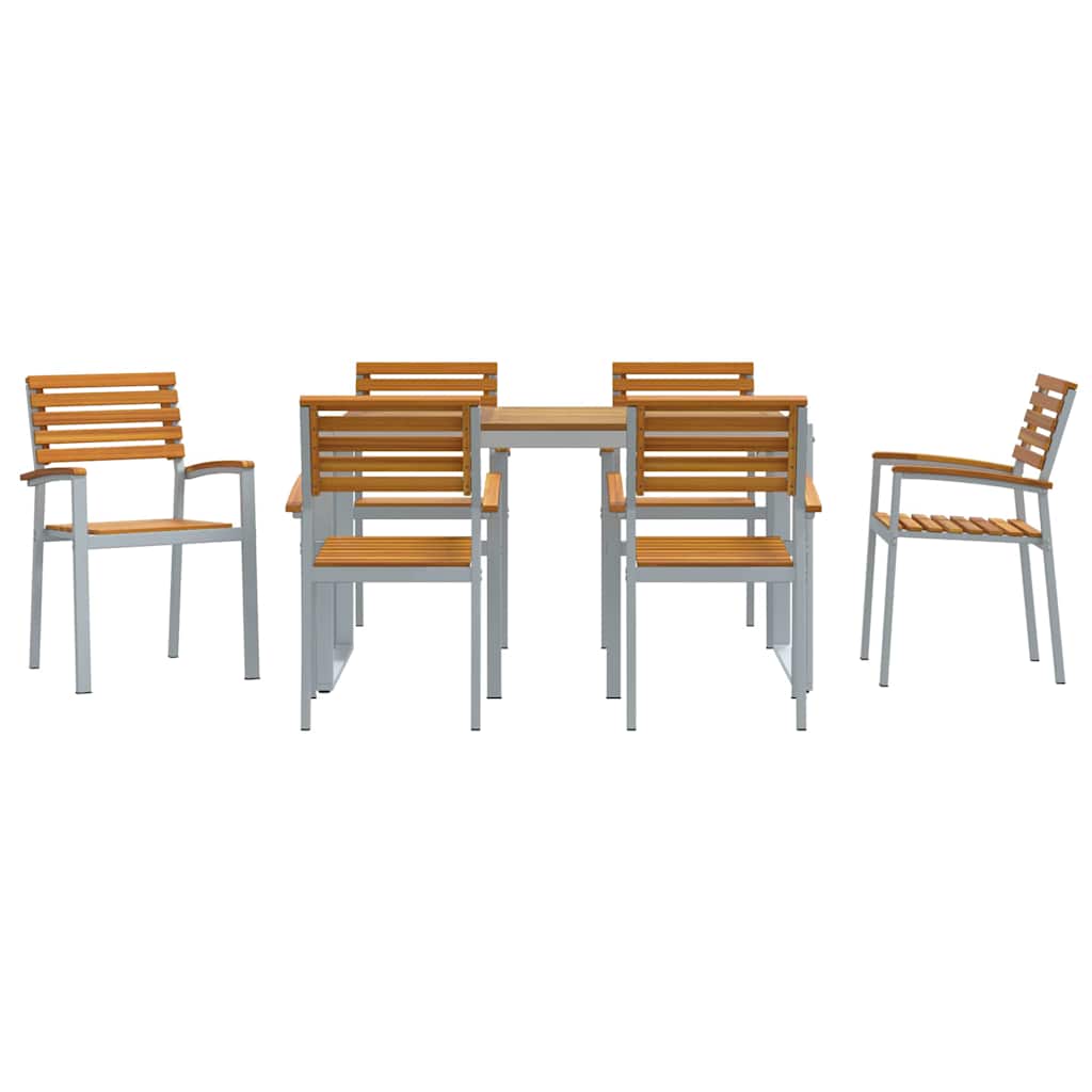 vidaXL Zestaw do jadalni w ogrodzie 7 pcs Szary Lite Drewno Akacji