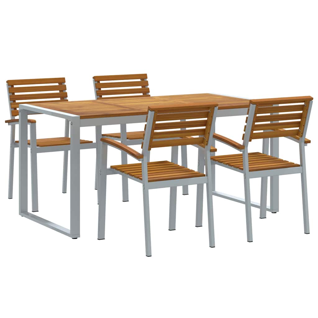 vidaXL Zestaw do jadalni w ogrodzie 5 pcs Szary Lite Drewno Akacji