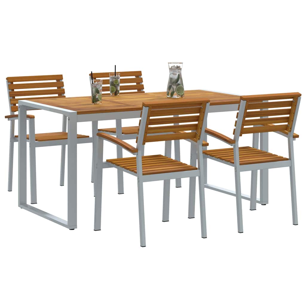 vidaXL Zestaw do jadalni w ogrodzie 5 pcs Szary Lite Drewno Akacji
