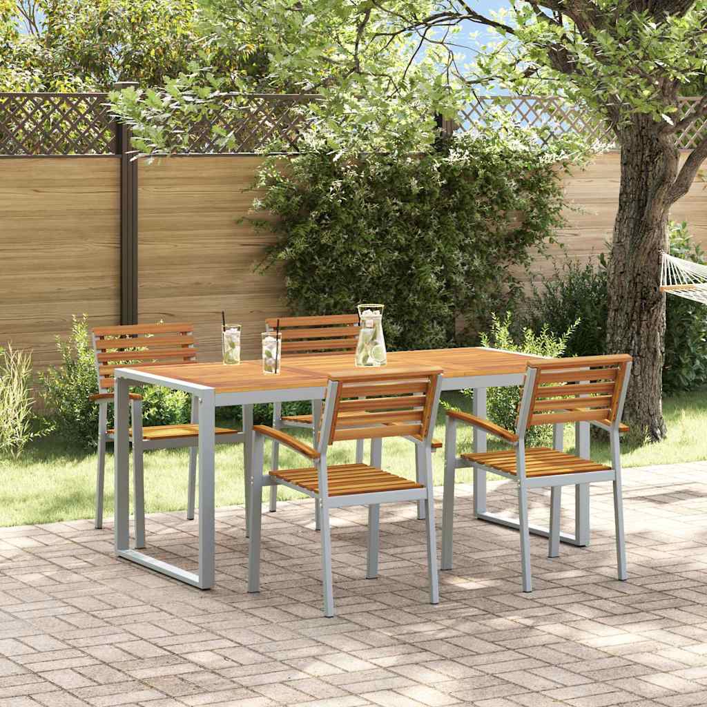 vidaXL Zestaw do jadalni w ogrodzie 5 pcs Szary Lite Drewno Akacji