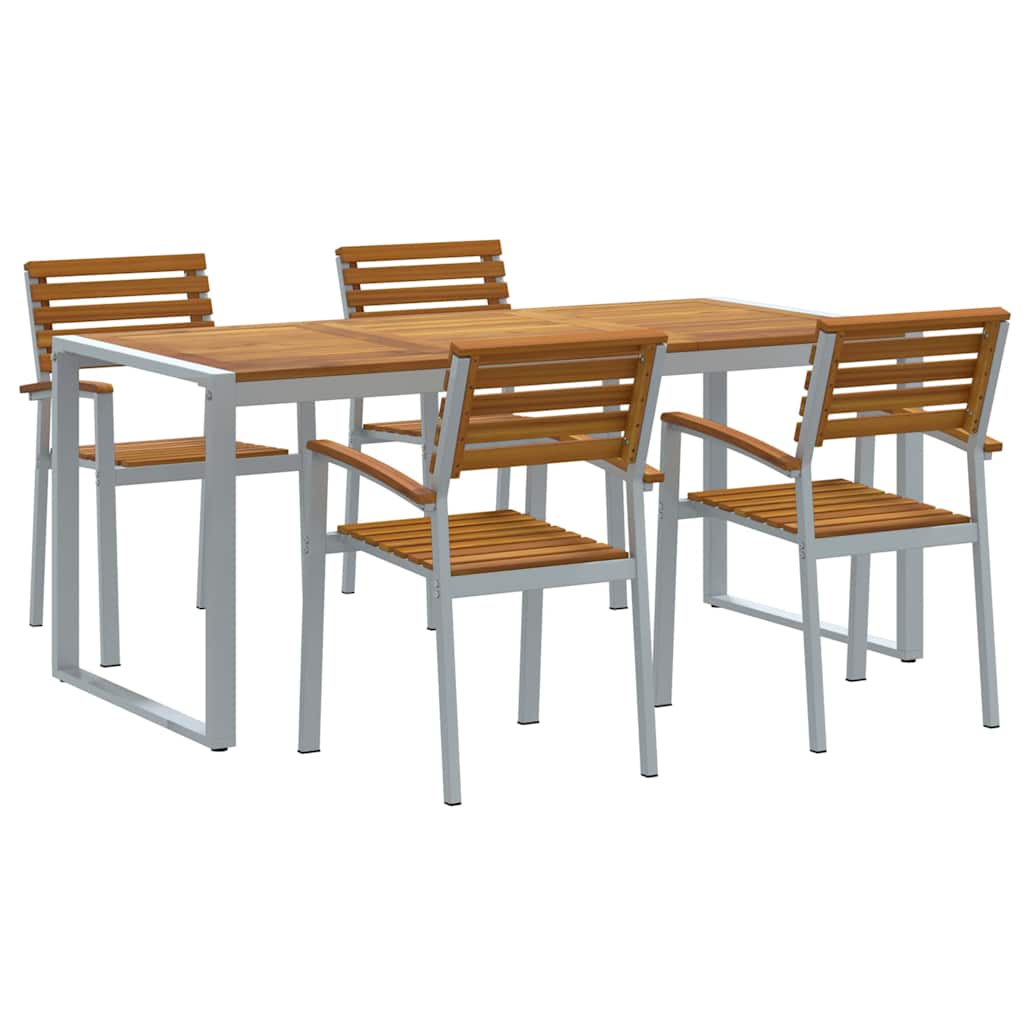 vidaXL Zestaw do jadalni w ogrodzie 5 pcs Szary Lite Drewno Akacji