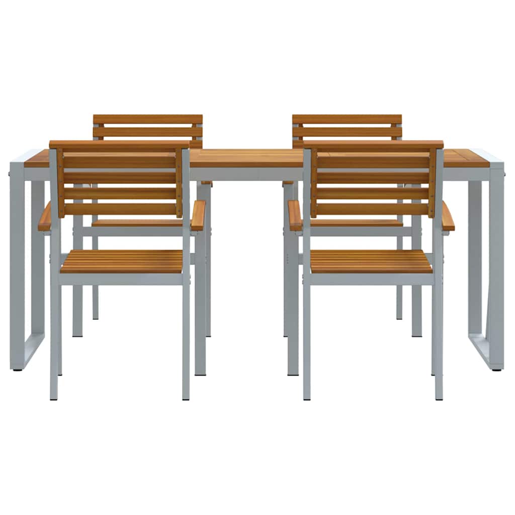 vidaXL Zestaw do jadalni w ogrodzie 5 pcs Szary Lite Drewno Akacji