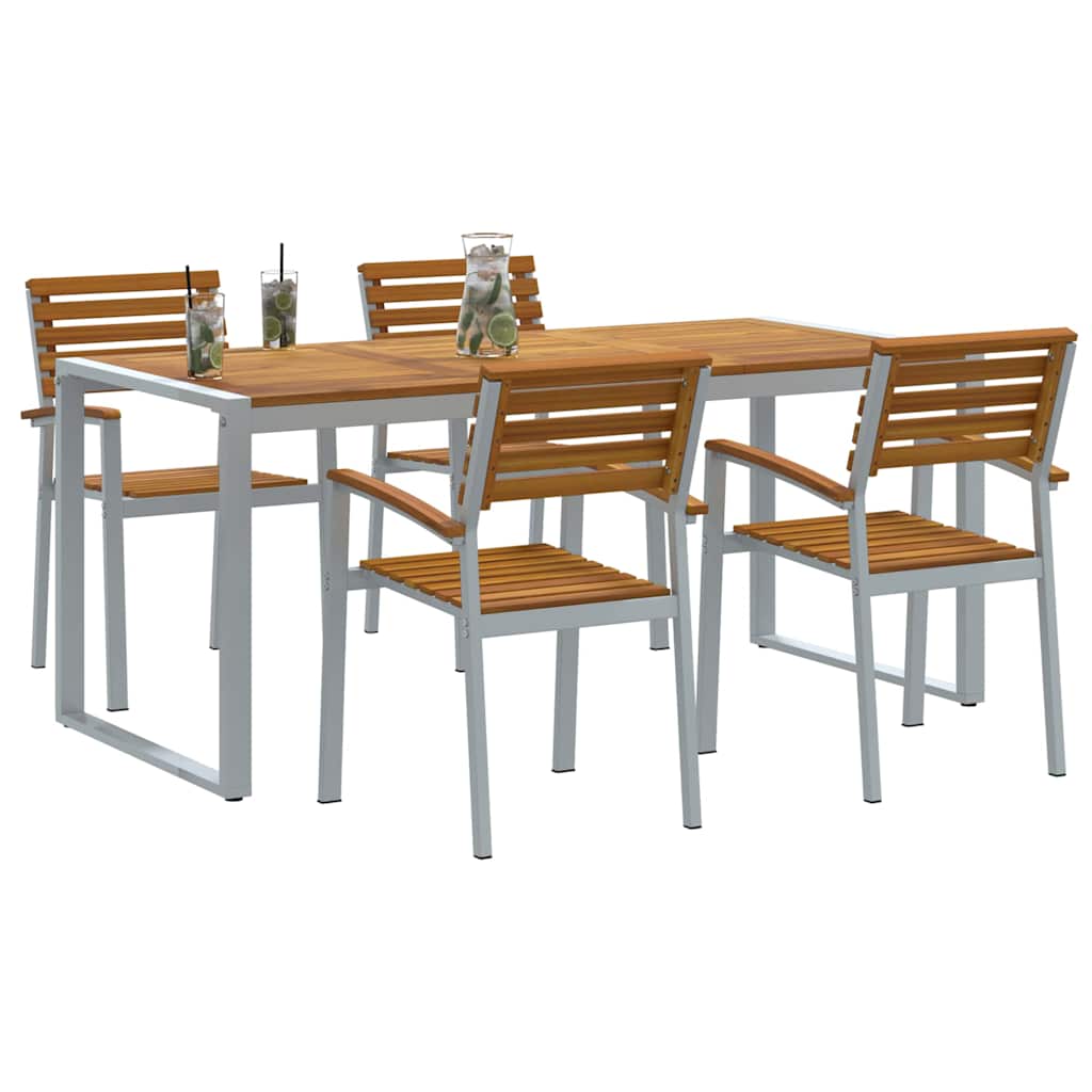 vidaXL Zestaw do jadalni w ogrodzie 5 pcs Szary Lite Drewno Akacji
