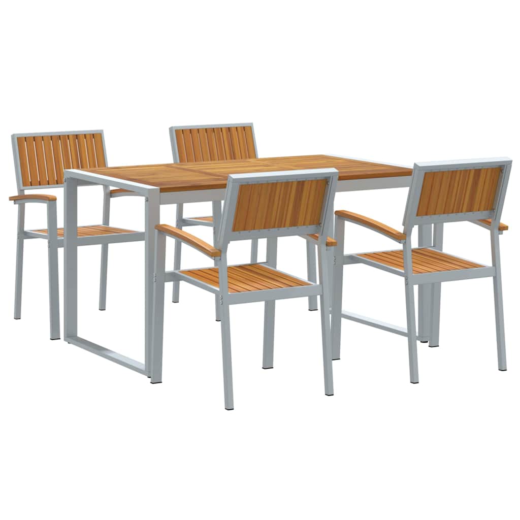 vidaXL Zestaw do jadalni w ogrodzie 5 pcs Szary Lite Drewno Akacji
