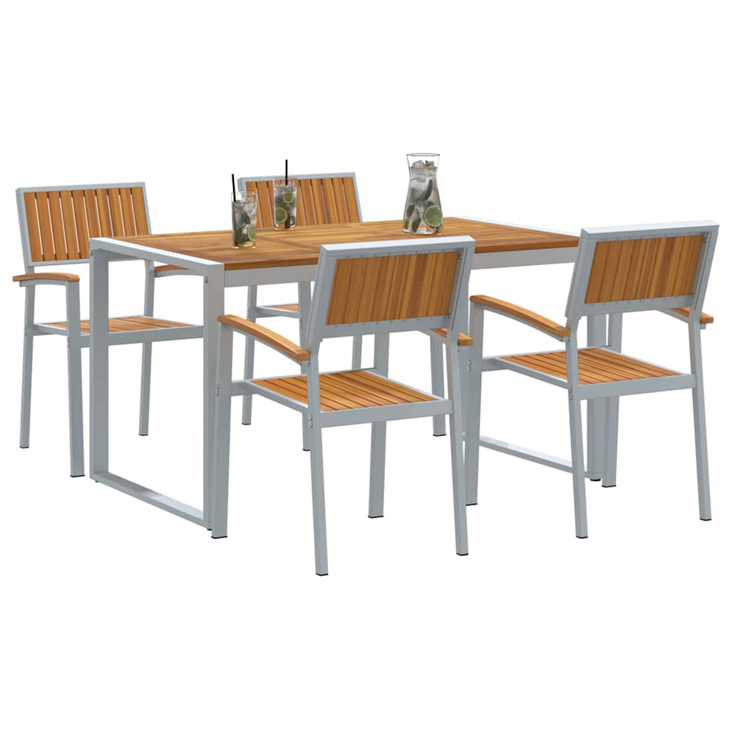 vidaXL Zestaw do jadalni w ogrodzie 5 pcs Szary Lite Drewno Akacji