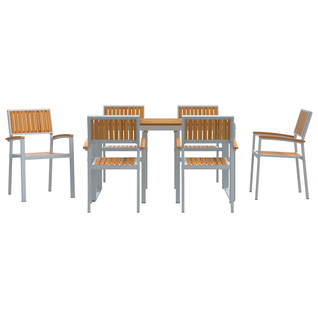 vidaXL Zestaw do jadalni w ogrodzie 7 pcs Szary Lite Drewno Akacji