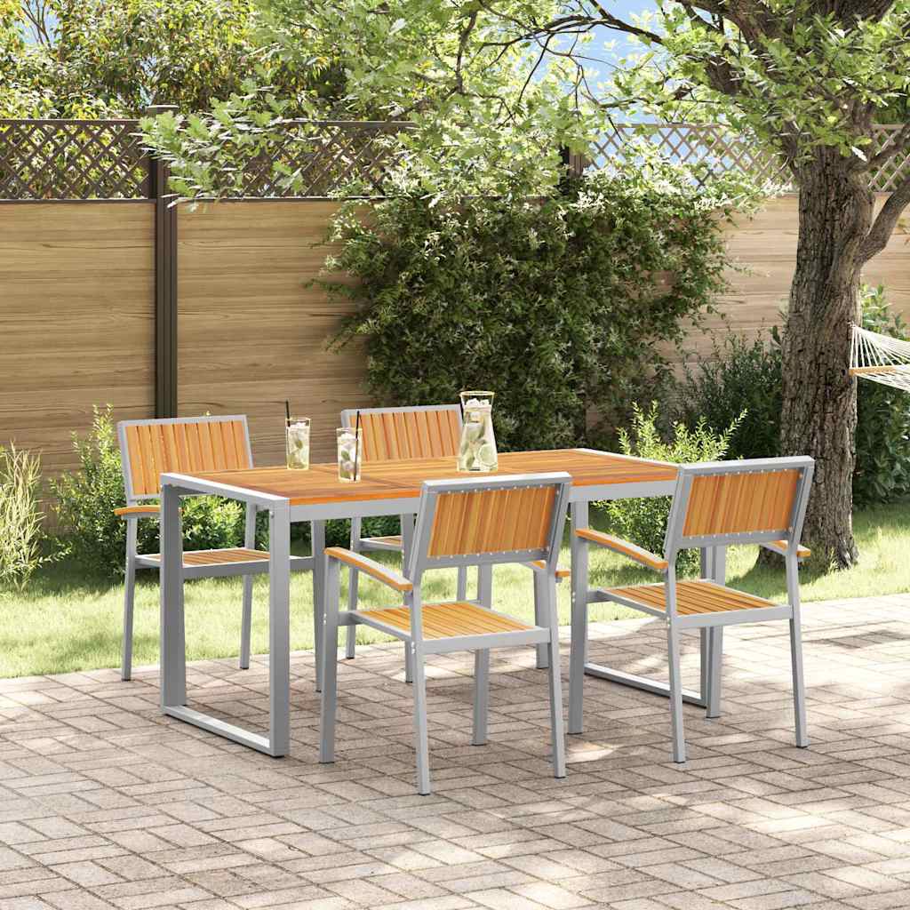 vidaXL Zestaw do jadalni w ogrodzie 5 pcs Szary Lite Drewno Akacji