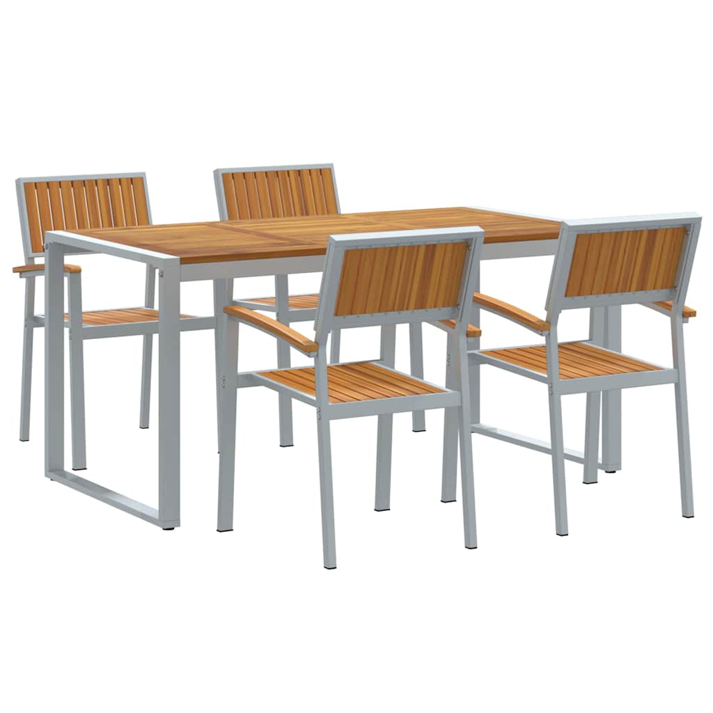 vidaXL Zestaw do jadalni w ogrodzie 5 pcs Szary Lite Drewno Akacji